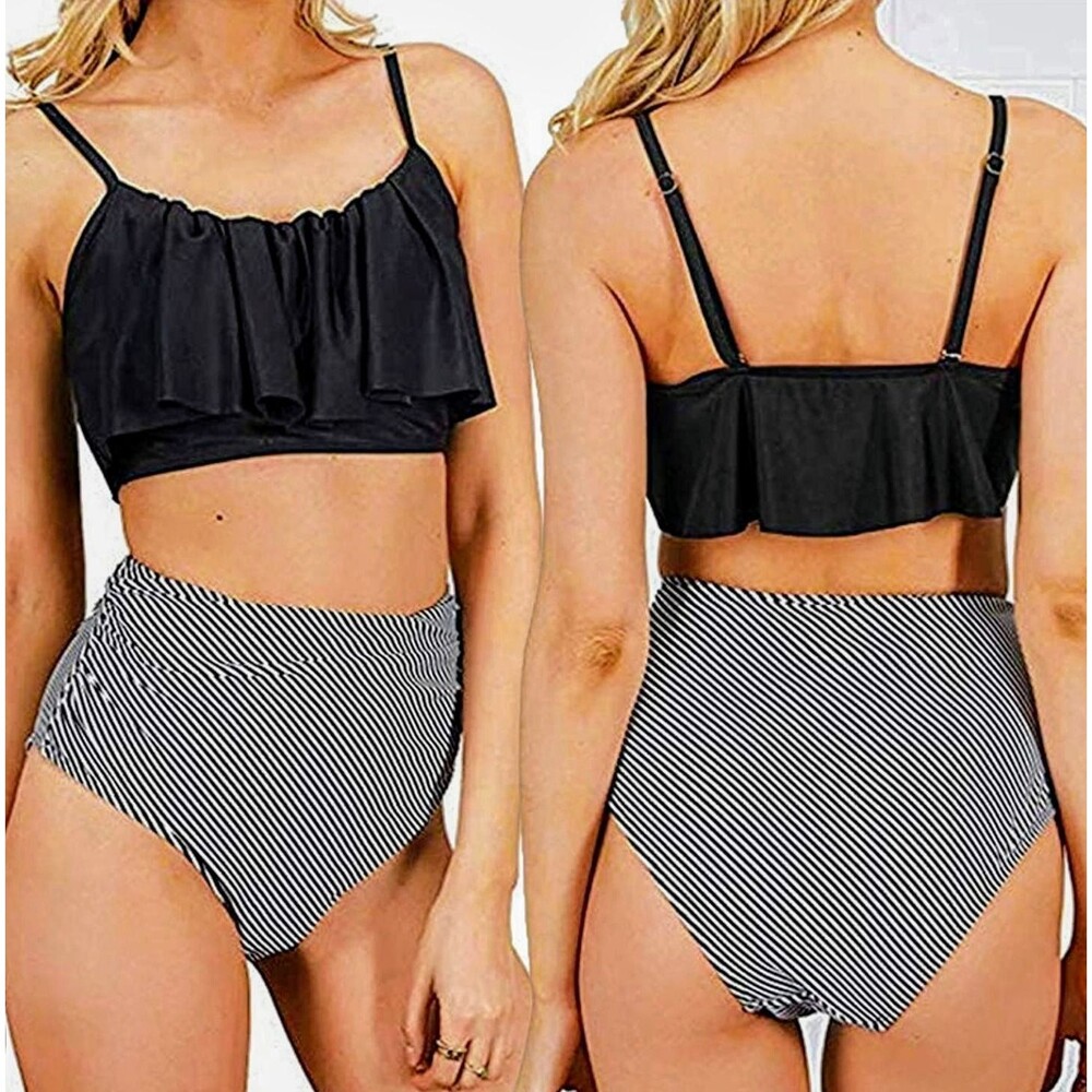 High Waisted Flounce Top Bikini NEW